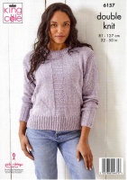 Knitting Pattern - King Cole 6157 - Simply Denim DK - Ladies' Cardigan and Sweater